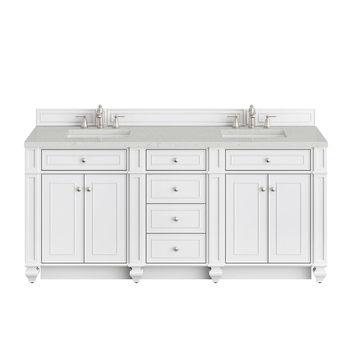 Bristol 72" Double Vanity, Bright White w/ 3 CM Lime Delight Silestone Top