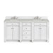 Bristol 72" Double Vanity, Bright White w/ 3 CM Lime Delight Silestone Top