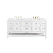Breckenridge 72" Double Vanity, Bright White w/ 3 CM White Zeus Top