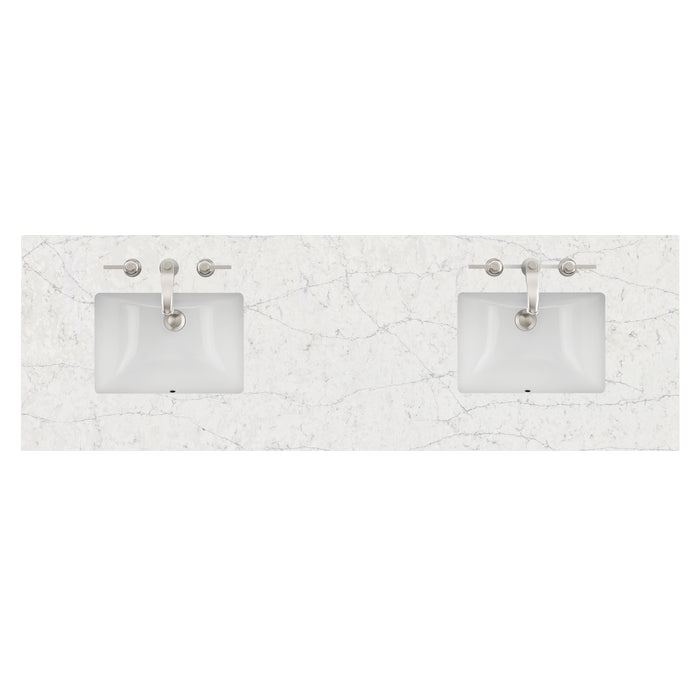 72" Double Top, 3 CM Eternal Jasmine Pearl Quartz w/ Sink