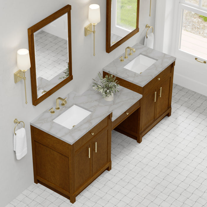 James Martin Vanities Bellshire 84" Dual Vanity Set with 24" Make-Up Counter