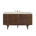 Amberly 60" Single Vanity, Mid-Century Walnut, w/ 3 CM Siberian Silestone Top