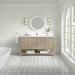 James Martin Breckenridge 60" Single Bathroom Vanity in Whitewashed Oak, shown in a bathroom setting