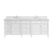Brittany 84" Double Vanity, Bright White w/ 3 CM Eternal Jasmine Pearl Top