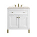 Chicago 30" Single Vanity, Glossy White, w/ 3 CM Siberian Silestone Top