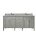 Brittany 72" Double Vanity, Urban Gray w/ 3 CM Carrara Marble Top