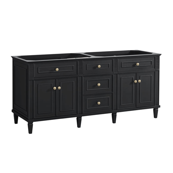 Lorelai 72" Double Vanity, Whitewashed Oak w/ 3 CM Eternal Jasmine Pearl Silestone Top w/FreePower Wireless Charger