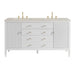 Myrrin 60" Double Vanity, Bright White, w/ 3 CM Siberian Silestone Top