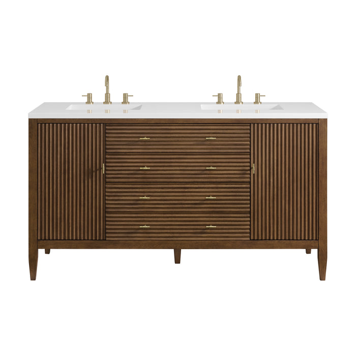 Myrrin 60" Double Vanity, Carbon Oak, w/ 3 CM Phantome Eclos Top