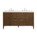 Myrrin 60" Double Vanity, Carbon Oak, w/ 3 CM Phantome Eclos Top