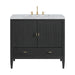 Myrrin 36" Vanity, Carbon Oak w/ 3 CM Carrara White Marble Top