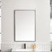 James Martin Rohe 26" Rectangular Mirror in Matte Black, shown in a bathroom setting