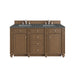 Bristol 60" Double Vanity, Saddle Brown w/ 3 CM Eternal Jasmine Pearl Silestone Top