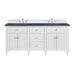 Lorelai 72" Double Vanity, Black Onyx w/ 3 CM Parisien Bleu Silestone Top w/FreePower Wireless Charger