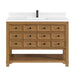 Malibu 48" Single Vanity, Amber Birch w/ Single Hole 3 CM White Zeus Silestone Top & Backsplash