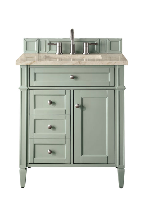 Brittany 30" Single Vanity, Sage Green, w/ 3 CM Tajnar Eclos Top