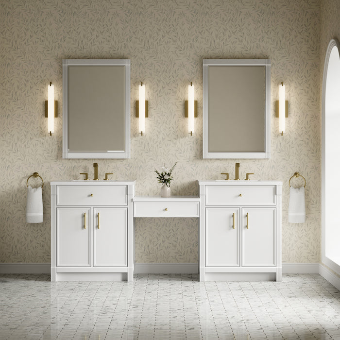 James Martin Vanities Bellshire 84" Dual Vanity Set with 24" Make-Up Counter