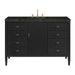 Myrrin 48" Single Vanity, Carbon Oak w/ 3 CM Carrara White Marble Top