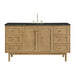Laurent 60" Single Vanity, Light Natural Oak, w/ 3 CM Carrara Marble Top