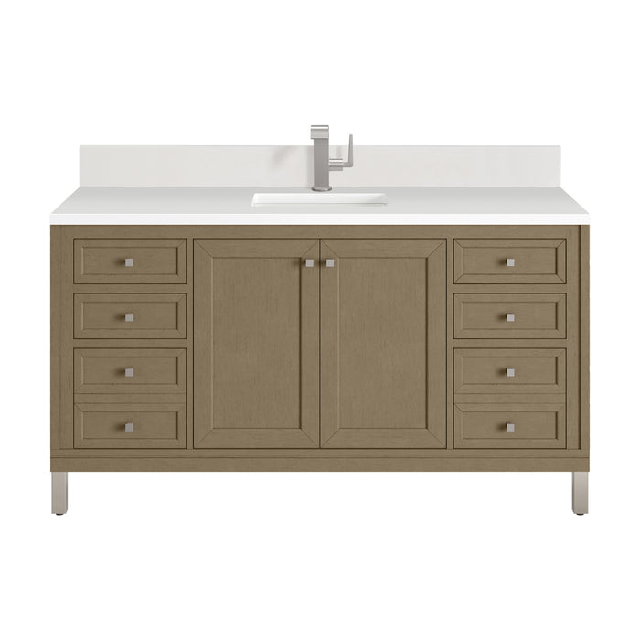 Chicago 60" Single Vanity, Smokey Celadon, w/ 3 CM Phantome Eclos Top