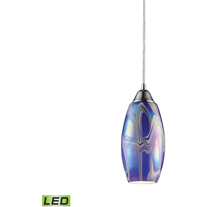 Iridescence Satin Nickel LED Mini Pendant