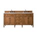 Brittany 72" Double Vanity, Saddle Brown, w/ 3 CM Phantome Eclos Top