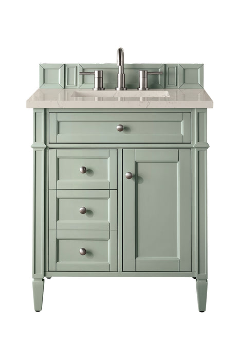 Brittany 30" Single Vanity, Sage Green, w/ 3 CM Siberian Silestone Top