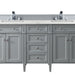 Brittany 72" Double Vanity, Urban Gray w/ 3 CM Charcoal Soapstone Silestone Top
