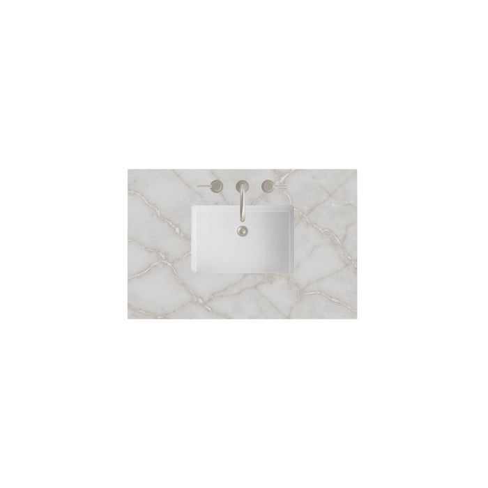 36" Single Top, 3 CM Victorian Silver Silestone w/ Sink