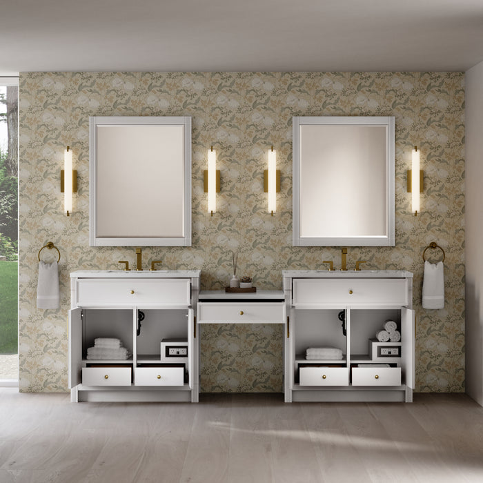 James Martin Vanities Bellshire 96" Dual Vanity Set with 24" Make-Up Counter