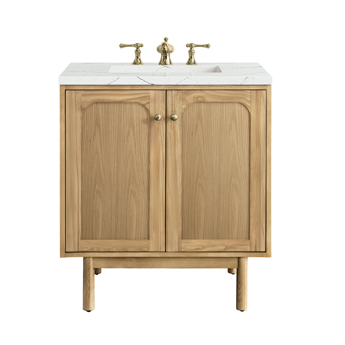 Laurent 30" Single Vanity, Light Natural Oak w/ 3 CM Ethereal Noctis Top