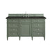 Brittany 60" Single Vanity, Saddle Brown, w/ 3 CM Tajnar Eclos Top w/FreePower Wireless Charger