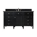 Brittany 60" Single Vanity, Black Onyx w/ 3 CM Parisien Bleu Silestone Top