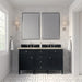 Brittany 60" Double Vanity, Pecan w/ 3 CM Siberian Silestone Top w/FreePower Wireless Charger