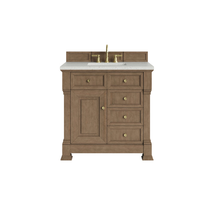Brookfield 36" Single Vanity, Pecan w/ 3 CM Lime Delight Silestone Top