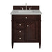 Brittany 30" Single Vanity, Burnished Mahogany, w/ 3 CM Eternal Jasmine Pearl Silestone Top