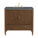 Myrrin 36" Vanity, Mid Century Walnut w/ 3 CM Parisien Bleu Silestone Top