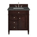 Brittany 30" Single Vanity, Burnished Mahogany, w/ 3 CM Parisien Bleu Silestone Top