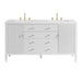 Myrrin 60" Double Vanity, Bright White w/ 3 CM White Zeus Silestone Top