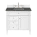 Brittany 36" Single Vanity, Bright White w/ 3 CM Parisien Bleu Silestone Top