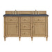 Lorelai 60" Double Vanity, Bright White, w/ 3 CM Siberian Silestone Top