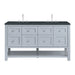 Breckenridge 60" Double Vanity, Smokey Celadon, w/ Single Hole 3 CM White Zeus Quartz Top & Backsplash