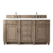 Bristol 60" Double Vanity, Whitewashed Walnut, w/ 3 CM Phantome Eclos Top
