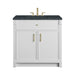 Bellshire 36" Single Vanity, Bright White w/ 3 CM Charcoal Soapstone Silestone Top