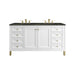 Chicago 60" Double Vanity, Glossy White, w/ 3 CM Phantome Eclos Top