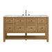 Breckenridge 60" Single Vanity Cabinet, Bright White w/ 3 CM Parisien Bleu Top w/ FreePower Wireless Charger