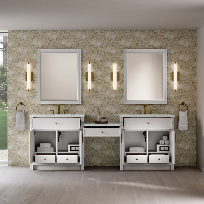 James Martin Vanities Bellshire 96" Dual Vanity Set with 24" Make-Up Counter