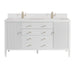 Myrrin 60" Double Vanity, Bright White w/ Single Hole 3 CM White Zeus Silestone Top & Backsplash