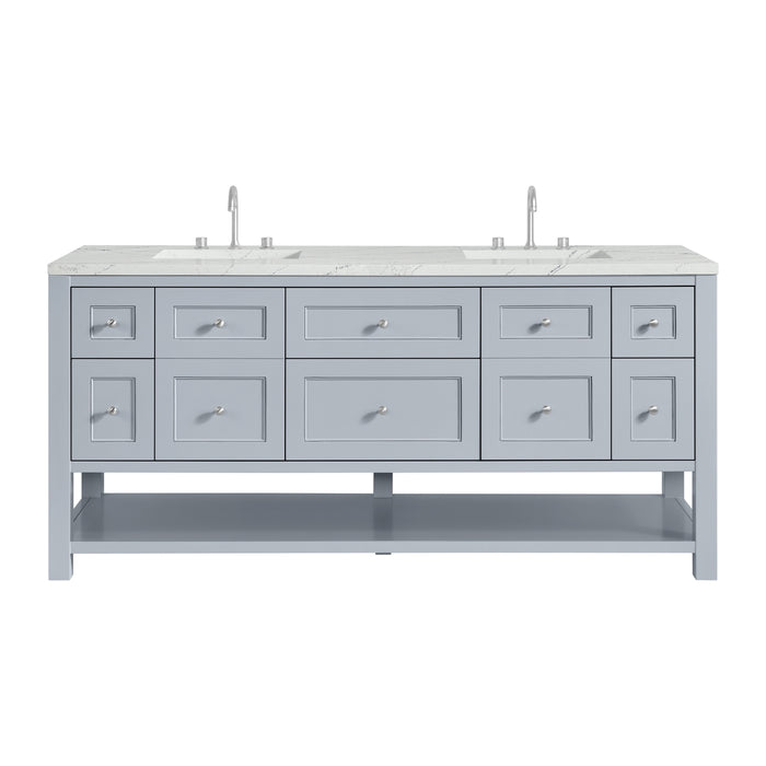 Breckenridge 72" Double Vanity, Smokey Celadon w/ 3 CM Charcoal Soapstone Top