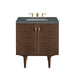 Amberly 30" Single Vanity, Mid-Century Walnut w/ 3 CM Parisien Bleu Top